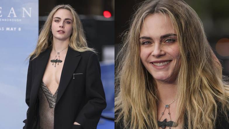 Cara Delevingne prezentuje okazały dekolt na premierze filmu