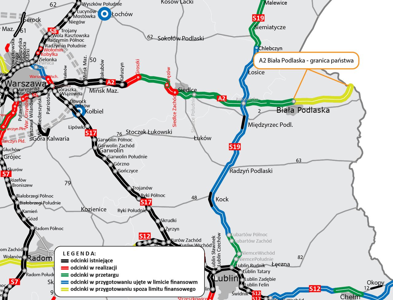 Aktualne prace na autostradzie A2