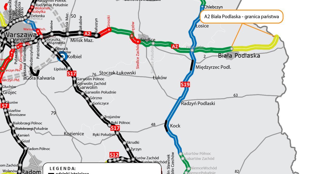 Aktualne prace na autostradzie A2