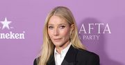 Gwyneth Paltrow założyła limonkową mini. Ale "robotę robią" rajstopy