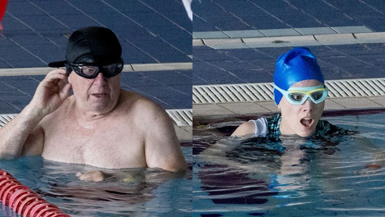 Włodzimierz Matuszczak wybrał się na basen z młodszą o 34 lata Karoliną Nolbrzak i pasierbem