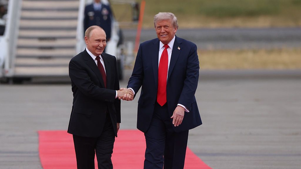 U.S. President Trump And Russian President Putin Meet On War In Ukraine At U.S. Air Base In Alaska
ANCHORAGE, ALASKA - AUGUST 15: (RUSSIA OUT) U.S. President Donald Trump and Russian President Vladimir Putin meet for their summit on the war in Ukraine, at U.S. Air Base on August 15, 2025, in Anchorage, Alaska, United States. Putin is having a one-day trip to Alaska. (Photo by Contributor/Getty Images)
Contributor