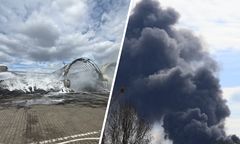 Wielki pożar w Chełmie. Spłonęły dwa magazyny z oponami