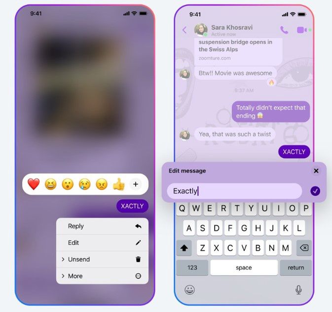 Edytowanie wiadomości w Messengerze