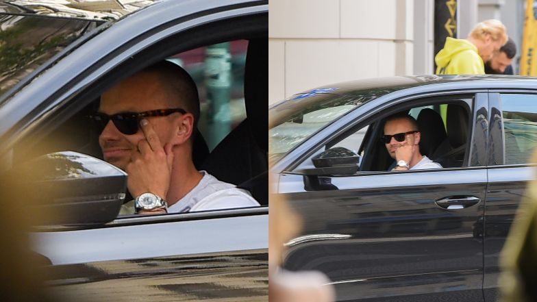 Marcin Hakiel parkuje na ścieżce rowerowej