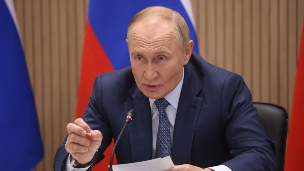 Putin Visits Military Plant In Saint Petersburg
SAINT PETERSBURG, RUSSIA - SEPTEMBER 19:  (RUSSIA OUT) Russian President Vladimir Putin speaks during the meeting of development of military industry at the Special Technology Center on September 19, 2024 in Saint Petersburg, Russia. Putin visited a plant, producing unmanned aerial vehicles for military purposes.  (Photo by Contributor/Getty Images)
Contributor