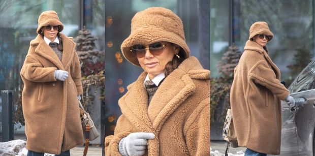 Okutana w płaszcz za 12 tysięcy złotych Kinga Rusin ładuje się z tobołkami do "porszaka" za 300 tysięcy złotych (ZDJĘCIA)