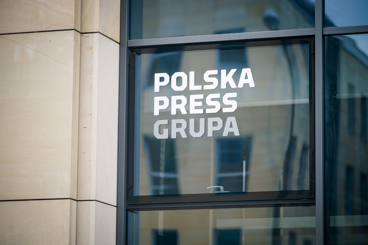 Warszawa, 14.02.2021. Siedziba Polska Press Grupa przy ul. Domaniewskiej.