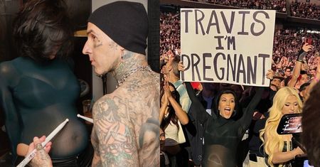 Kourtney Kardashian już eksponuje ciążowy brzuszek. Pochwaliła się sesją z dumnym Travisem Barkerem (FOTO)