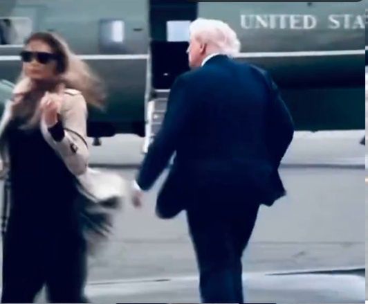 Melania Trump i Donald Trump na lotnisku 