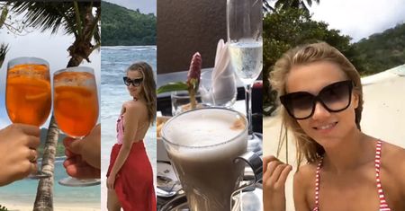 Kaczorowska relacjonuje podróż poślubną na Seszele - śniadanie z widokiem na ocean, kolorowe drinki...