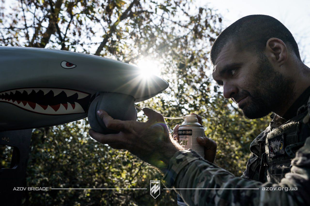 This is what the Ukrainian drone UAV Shark looks like, which is used by the famous Azov regiment.