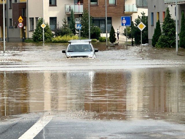 Wielka woda w centrum Jeleniej Góry