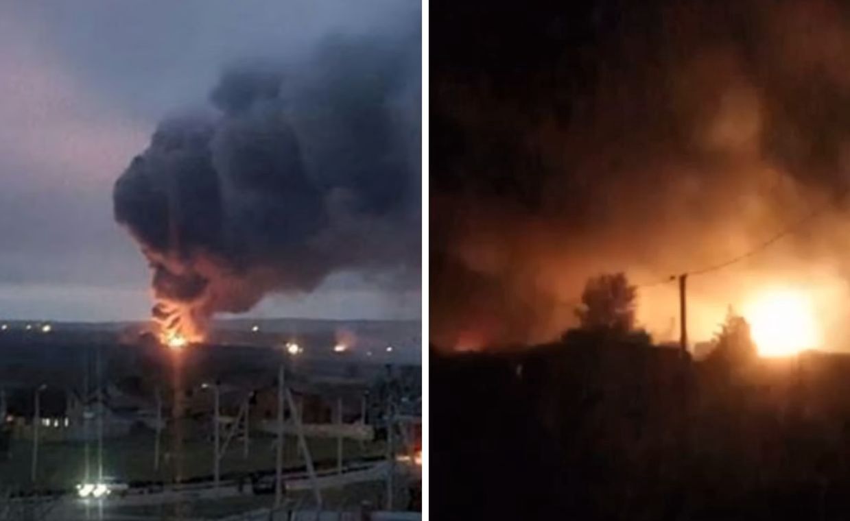 Ukraine hits russian oil depot in Kursk, sparking massive fire