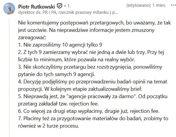 Komentarz Piotra Rutkowskiego