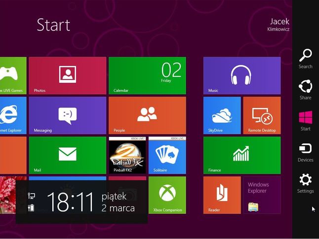 Windows 8 Consumer Preview - pasek boczny (1)