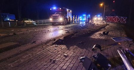 Mazowsze. Auto spadło wprost na kobietę. Makabryczny wypadek na DK92