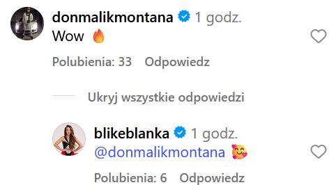 Malik Montana komentuje fotki Blanki w bikini