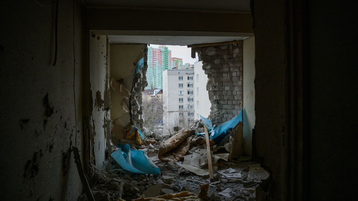 KYIV, UKRAINE - DECEMBER 27: The dormitory of the National Aviation University was hit by a Shahed drone during Russian air strikes on December 27, 2025 in Kyiv, Ukraine. Russia attacked Ukraine with hundreds of missiles and drones on Saturday, killing two people in Kyiv and surrounding areas, and injuring at least 46 others, according to authorities. President Zelensky will meet his US counterpart Donald Trump in Florida tomorrow to continue talks on ending Russia's war on Ukraine that is heading into its fourth year. (Photo by Elise Blanchard/Getty Images)