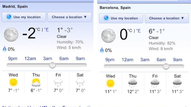 Kolejna nowość mobilnej odsłony Google'a - Pogoda 1