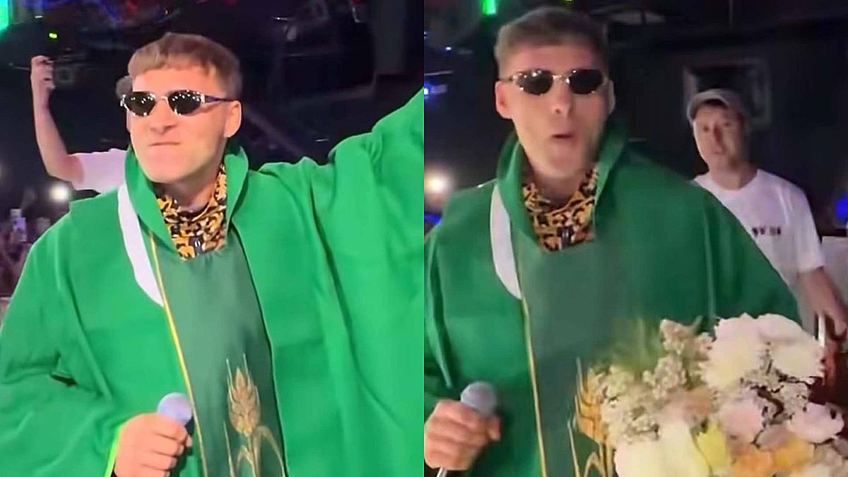 Major SPZ w stroju księdza