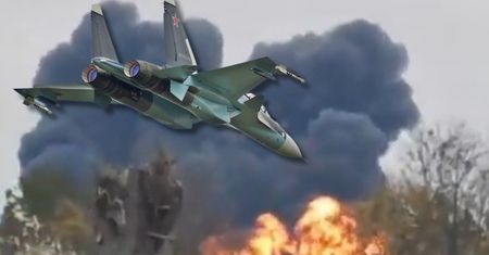 Potężny dym i kula ognia. Rosyjski Su-30 runął w obwodzie królewieckim