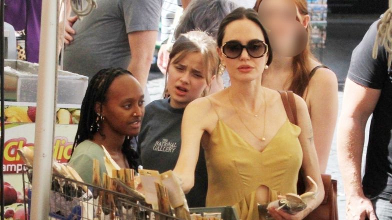 Angelina Jolie buszuje po rzymskim targowisku z córkami Zaharą i Vivienne