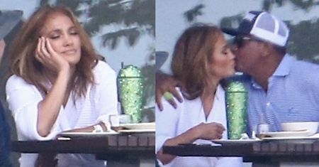 Rozmarzona Jennifer Lopez funduje sobie całuśny lunch z narzeczonym (ZDJĘCIA)