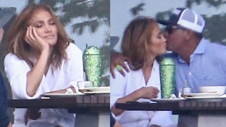 Rozmarzona Jennifer Lopez funduje sobie całuśny lunch z narzeczonym (ZDJĘCIA)