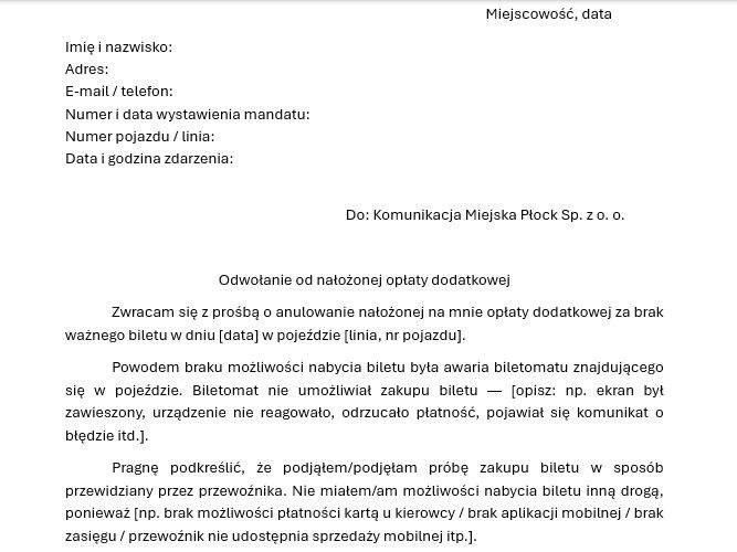 Odwołanie od nałożonej opłaty dodatkowej