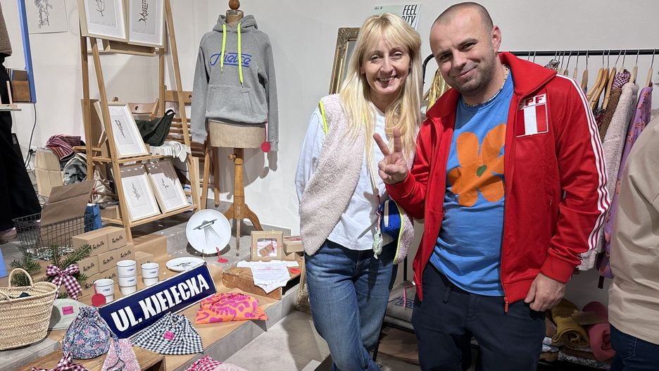 Hurty i Detale po raz czwarty w Kielcach. Na zdjęciu Katarzyna Hodurek-Kiek i Tomasz Kiek, twórcy kieleckiej marki Feel the City.