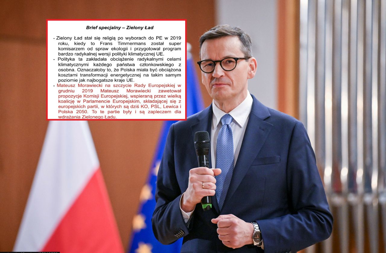 Mateusz Morawiecki mówi, że nie chce Zielonego Ładu