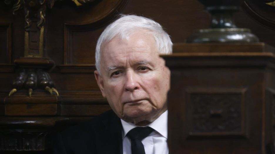 Jaroslaw Kaczynski, the leader of Poland's ruling Law and Justice (PiS) party, attends the mass at Wawel Cathedral. Krakow, Poland on June 18th, 2022. The service commemorated the 73rd birthday of Jaroslaw Kaczynski and his twin brother, Lech Kaczynski, President of Poland, who died on April 10, 2010 in the crash of the TU-154 plane in Smolensk, Russia. (Photo by Beata Zawrzel/NurPhoto via Getty Images)