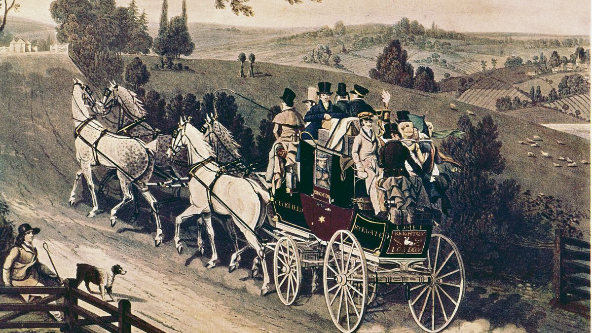 Dyliżans z Londynu do Brighton, 1822 r.