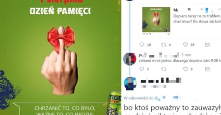 Napój energetyczny reklamował się z okazji Powstania Warszawskiego... ŚRODKOWYM PALCEM? Firma już przeprosiła