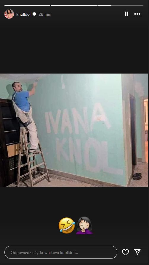 Ein Fan bemalte die Wand für Ivana Knoll