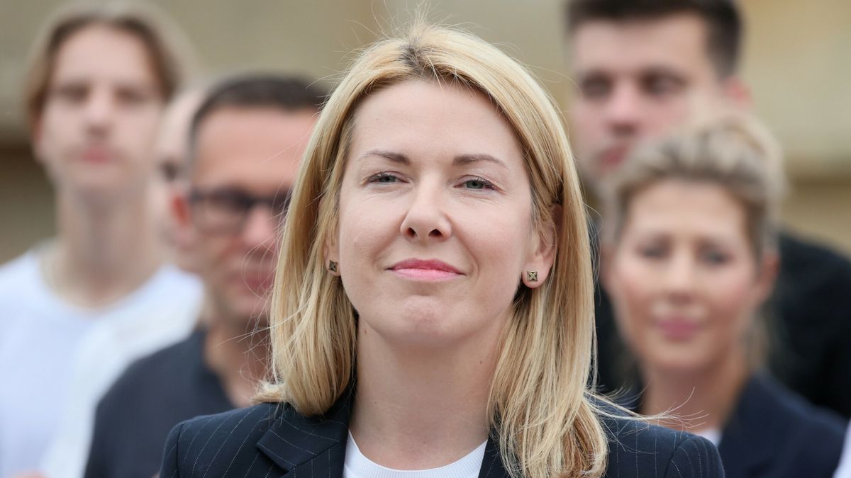 Magdalena Roguska podczas konferencji prasowej z udziałem kandydatek KO