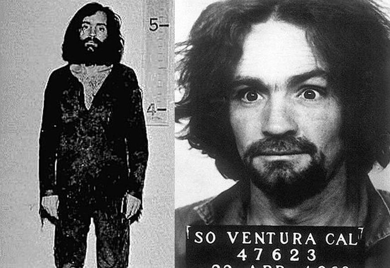 Charles Manson na policyjnych zdjęciach