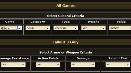 Obszerna baza danych itemów z Fallouta 1