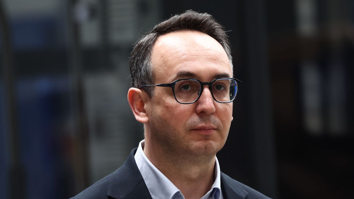 Polish Minister of Infrastructure Dariusz Klimczak during the visit at tram service station in Krakow, Poland on March 31, 2025. (Photo by Jakub Porzycki/NurPhoto via Getty Images)
