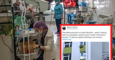 Oklejone szyby i worki w drzwiach. Tak wygląda obrona Ukrainy