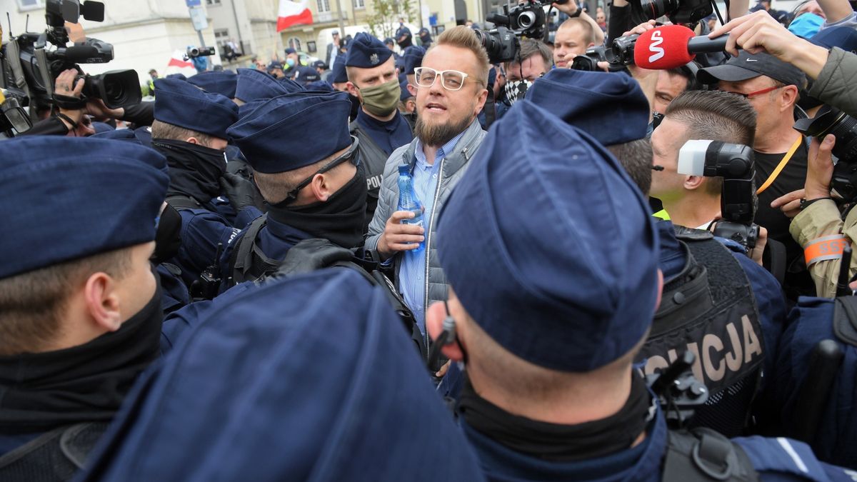 Paweł Tanajno został zatrzymany przez Policję w sobotę podczas strajku przedsiębiorców