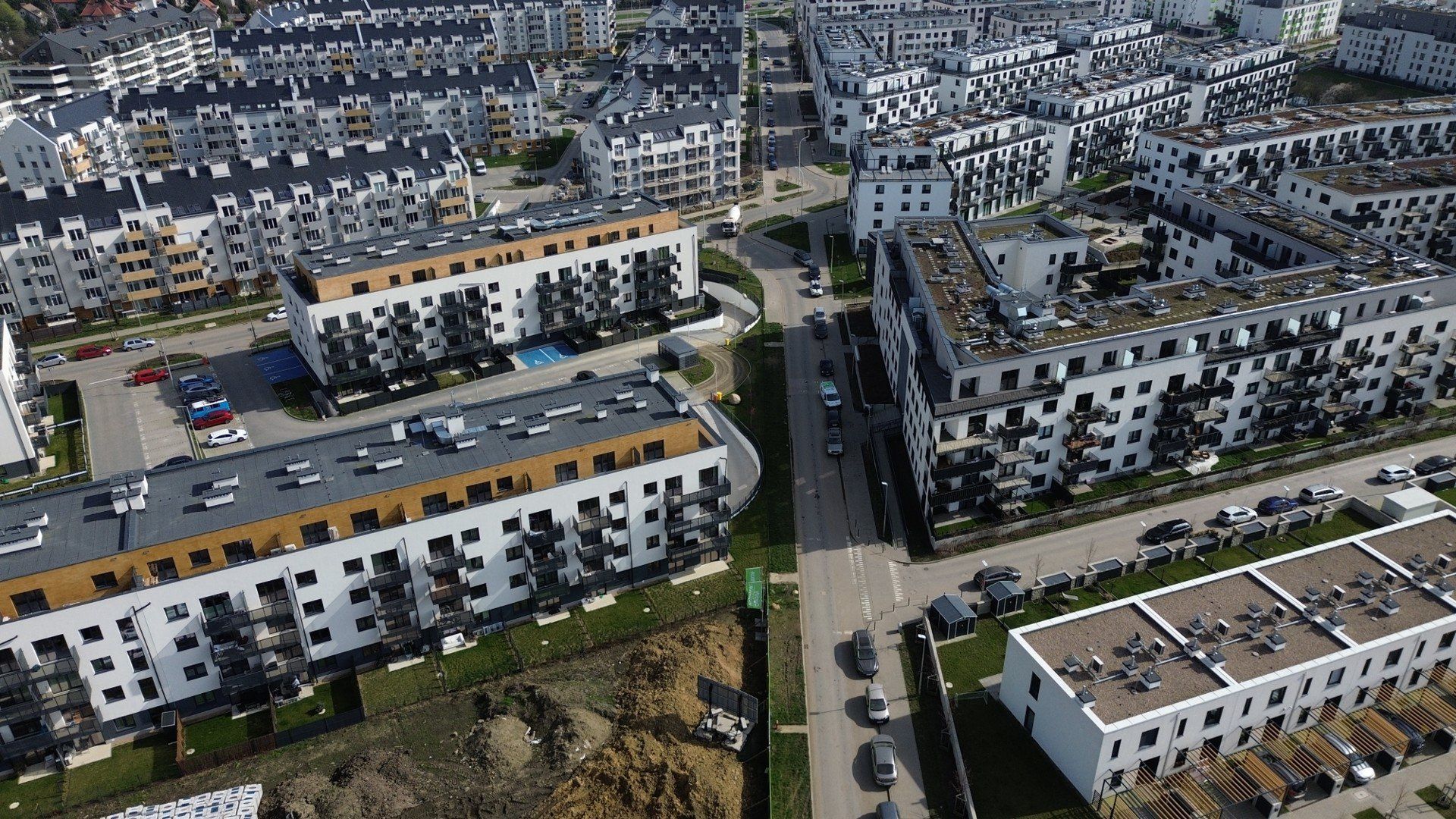 Osiedle Jagodno z lotu ptaka. Wciąż przybywa budynków na Jagodnie