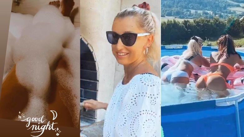 Justyna Żyła merda nóżkami podczas kąpieli z bąbelkami