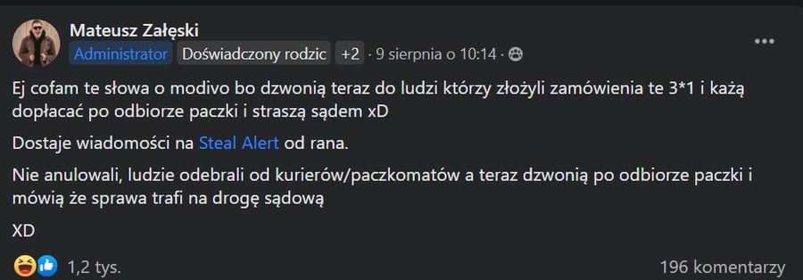 Mateusz Załęski o sytuacji z Modivo
