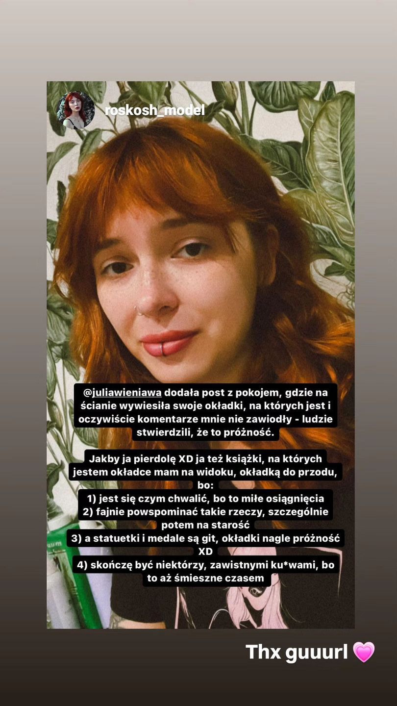 Influencerka broni Julii Wieniawy