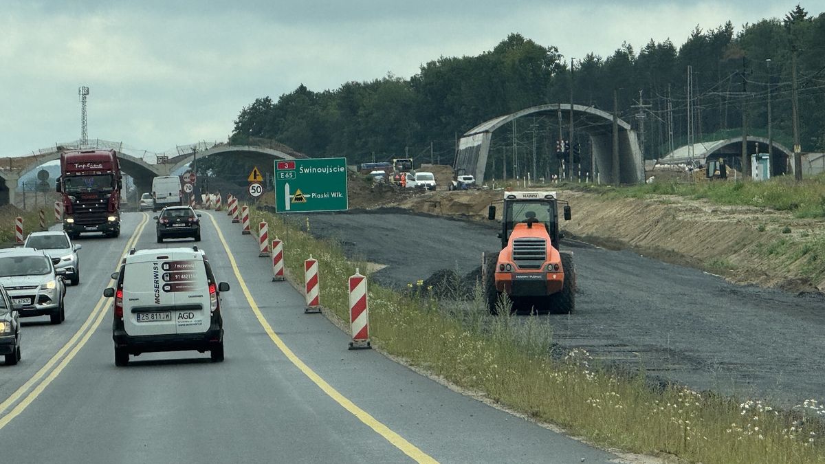 Budowa drogi S3 Świnoujście - Wolin (lipiec 2024)