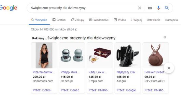 Święta w wyszukiwarce Google: Najpopularniejsze prezenty dla partnerek i rodziny