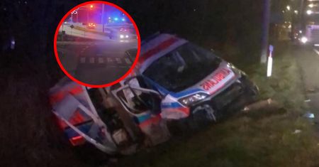 Nagranie z momentu wypadku karetki w Jedlińsku