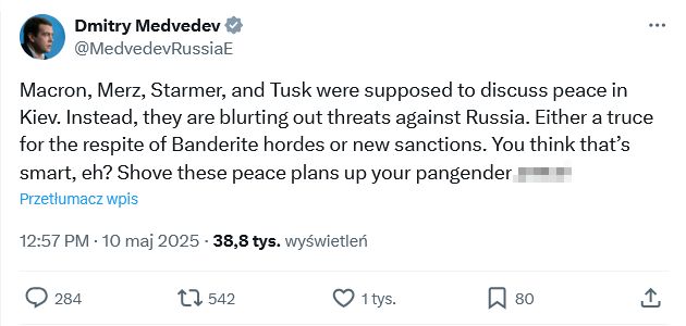 Dmitrij Miedwiediew's post